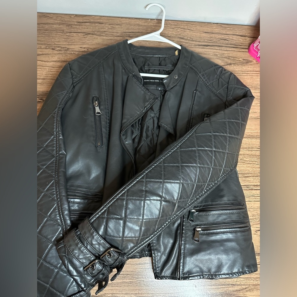 Leather jacket. Quilted leather jacket. Marc Anthony jacket. Women’s jacket.